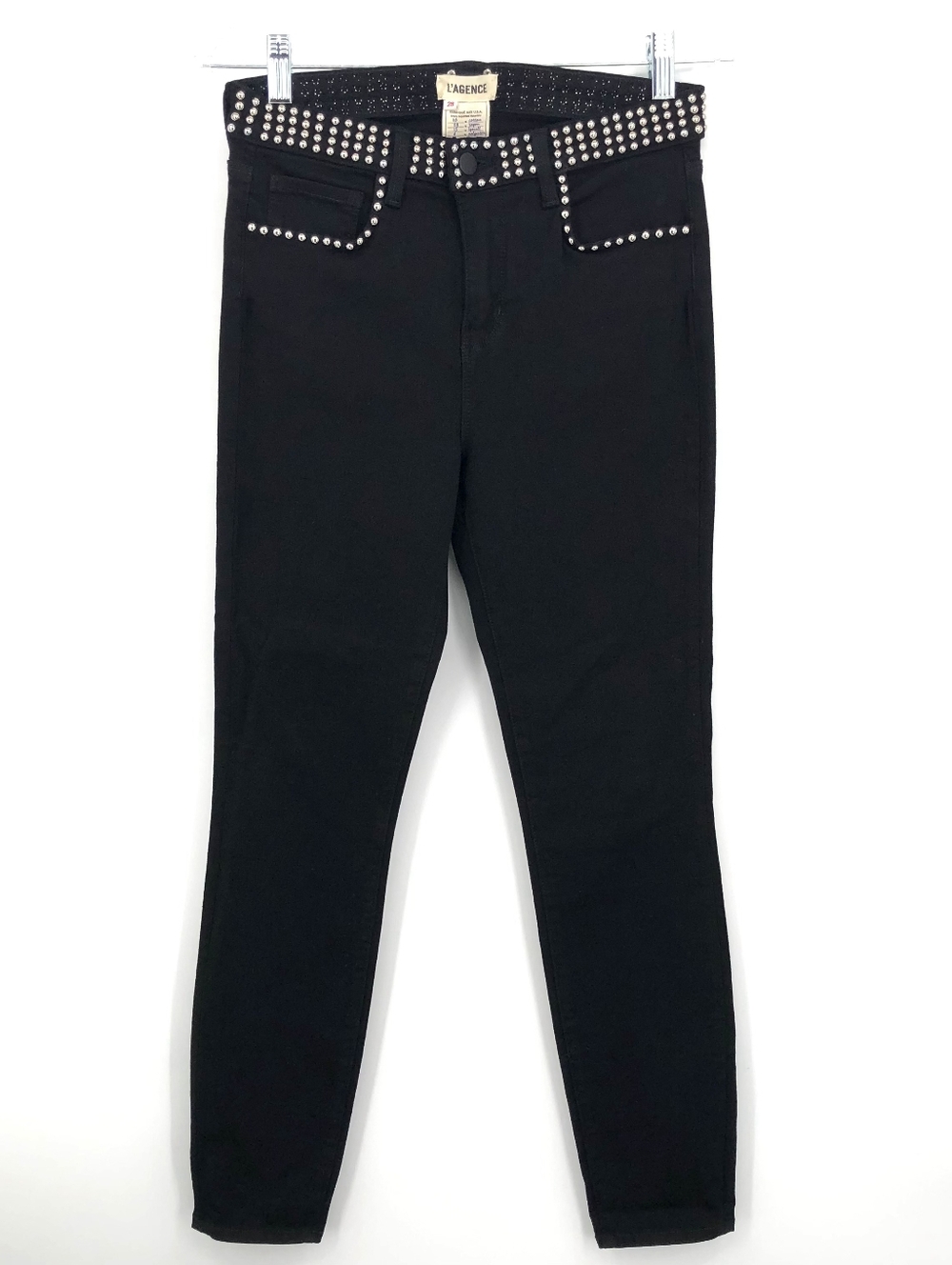 L'AGENCE Women's Margot Studded High-Rise Stretch Jeans, Size 28
